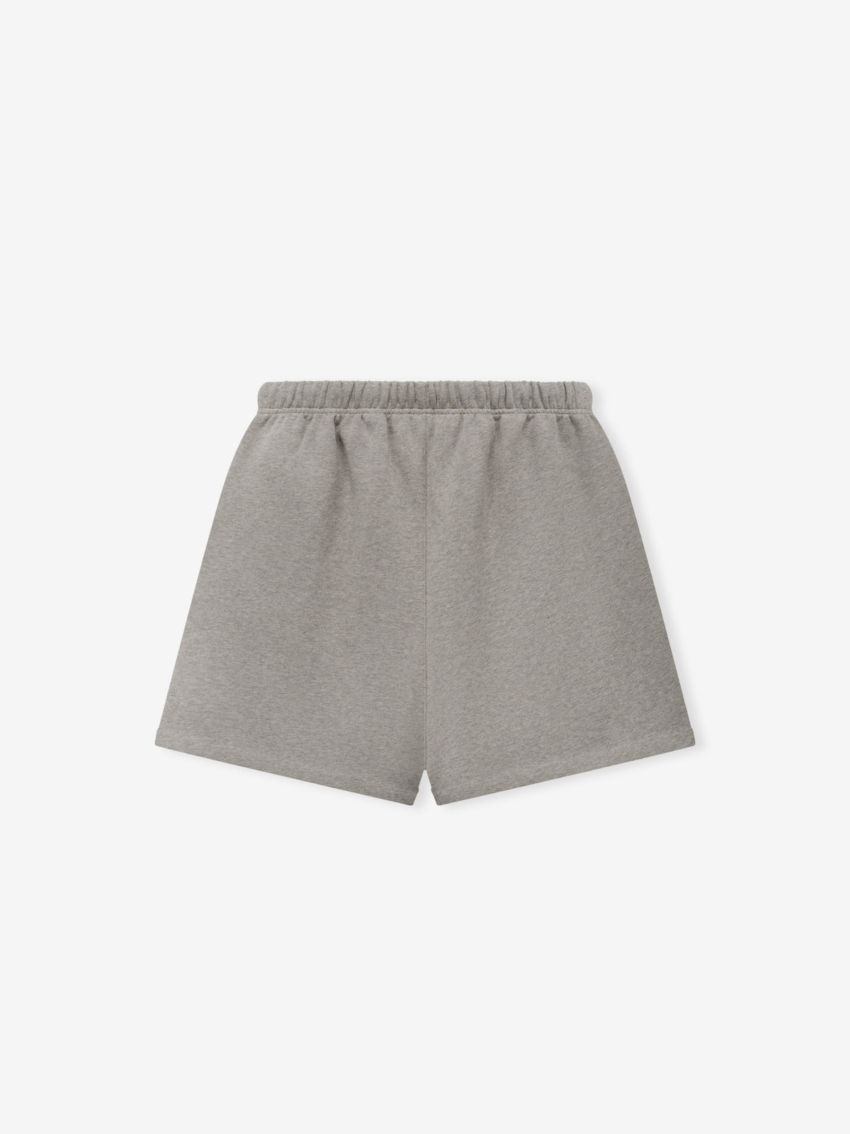 Marathon Classic Short in heather gray with an elastic waistband and relaxed leg silhouette displayed flat as Bottoms