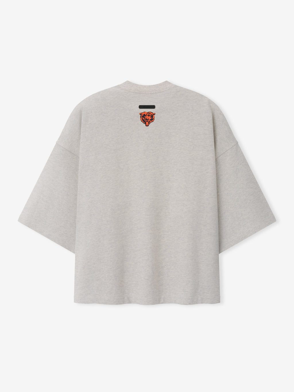 Bears Merch Tee gray short sleeve T shirt with small orange bear emblem centered on the chest displayed against a light background in a clean Tops product view