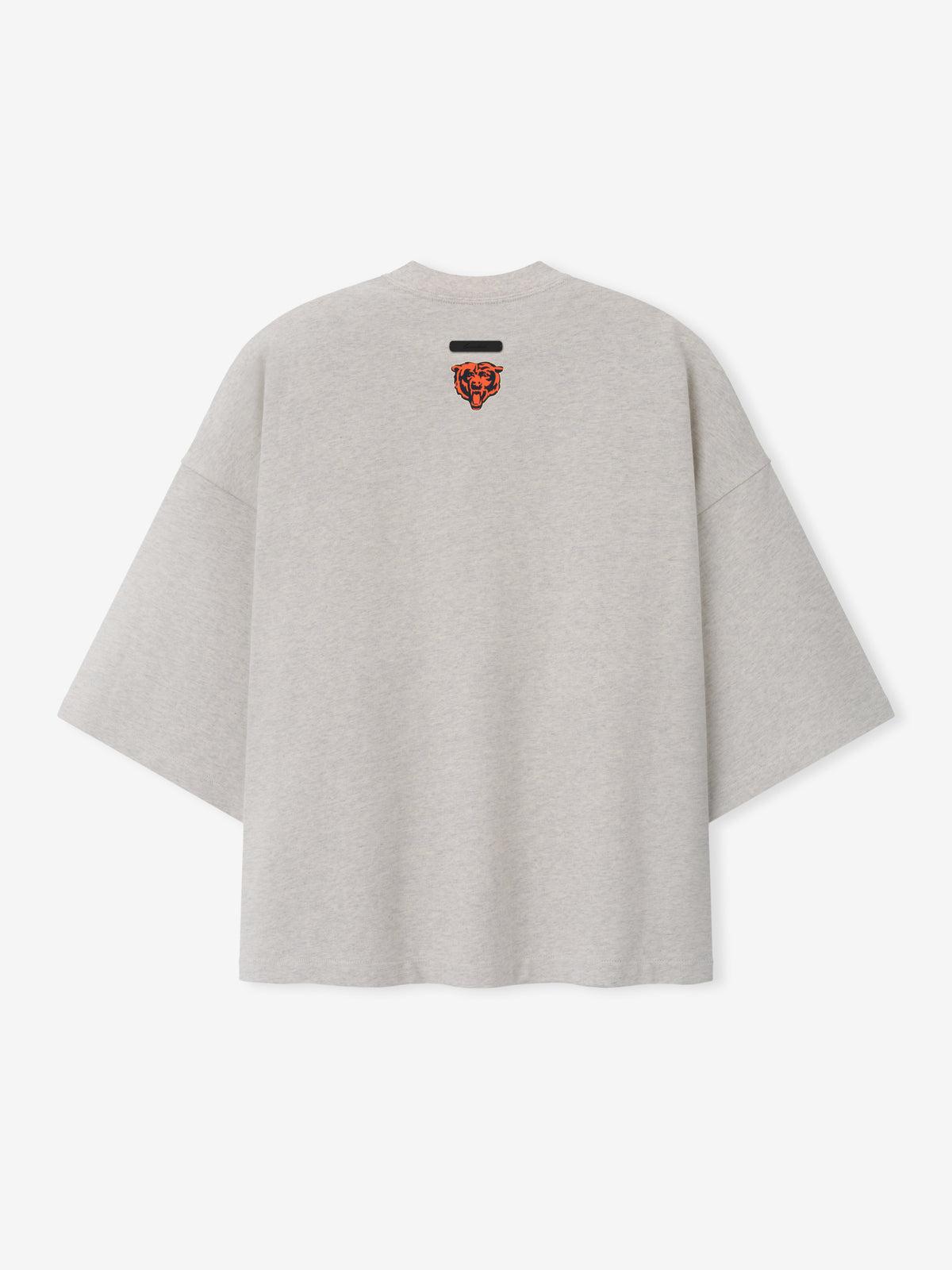 Bears Merch Tee gray short sleeve T shirt with small orange bear emblem centered on the chest displayed against a light background in a clean Tops product view
