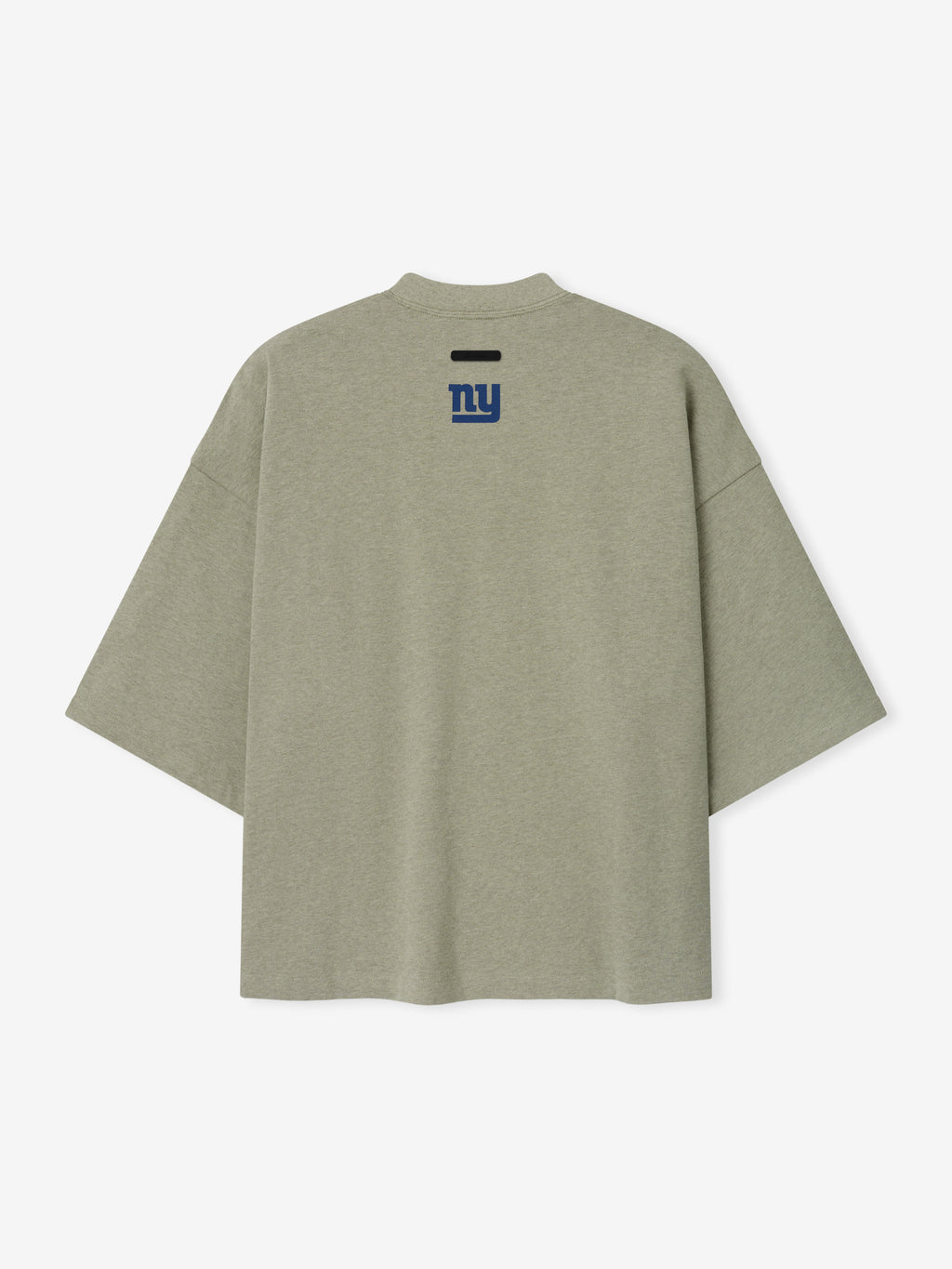 Giants Merch Tee olive gray oversized short sleeve shirt with a small blue Giants logo displayed against a light background in a clean Tops product view