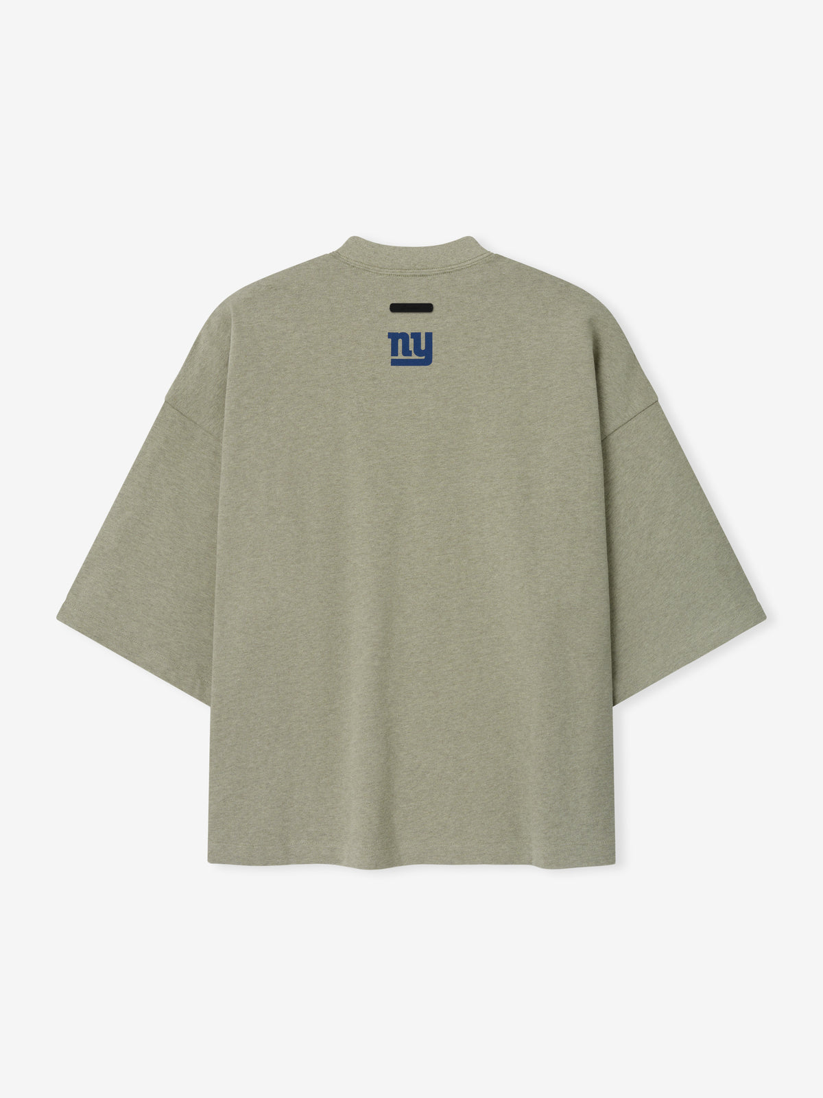 Giants Merch Tee olive gray oversized short sleeve shirt with a small blue Giants logo displayed against a light background in a clean Tops product view