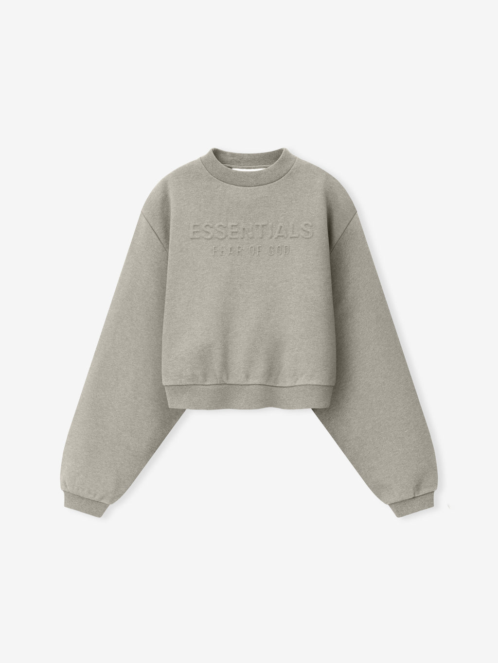 Womens Embossed FW26 Modern Cropped Crewneck