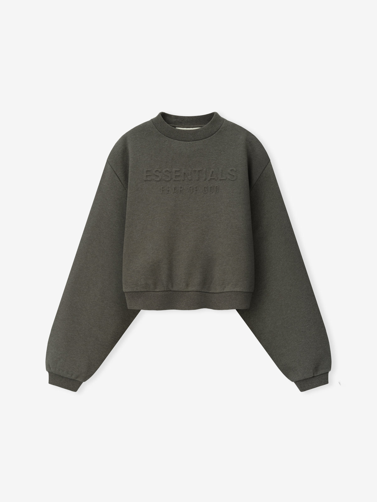 Womens Embossed FW26 Modern Cropped Crewneck