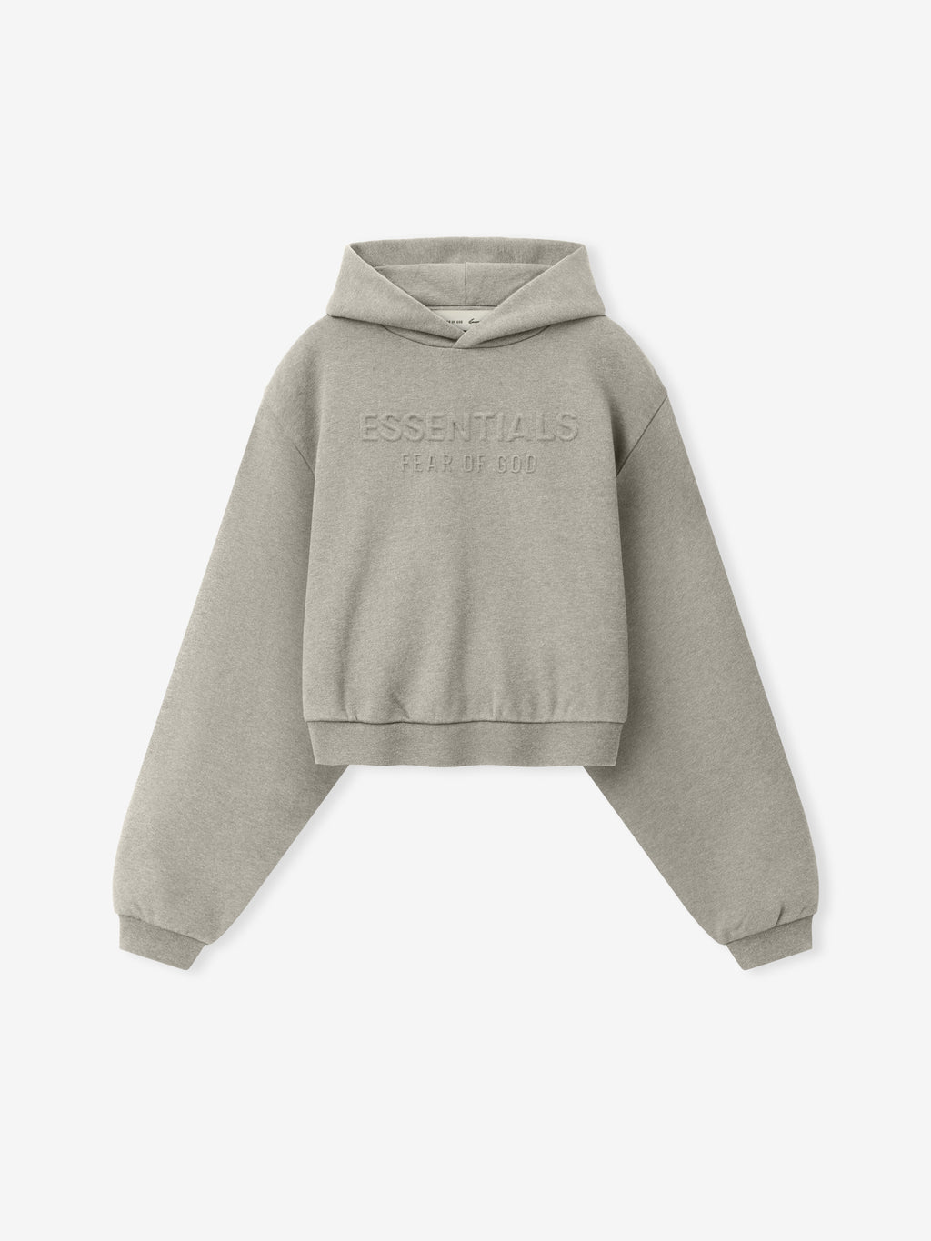 Womens Embossed FW26 Modern Cropped Hoodie