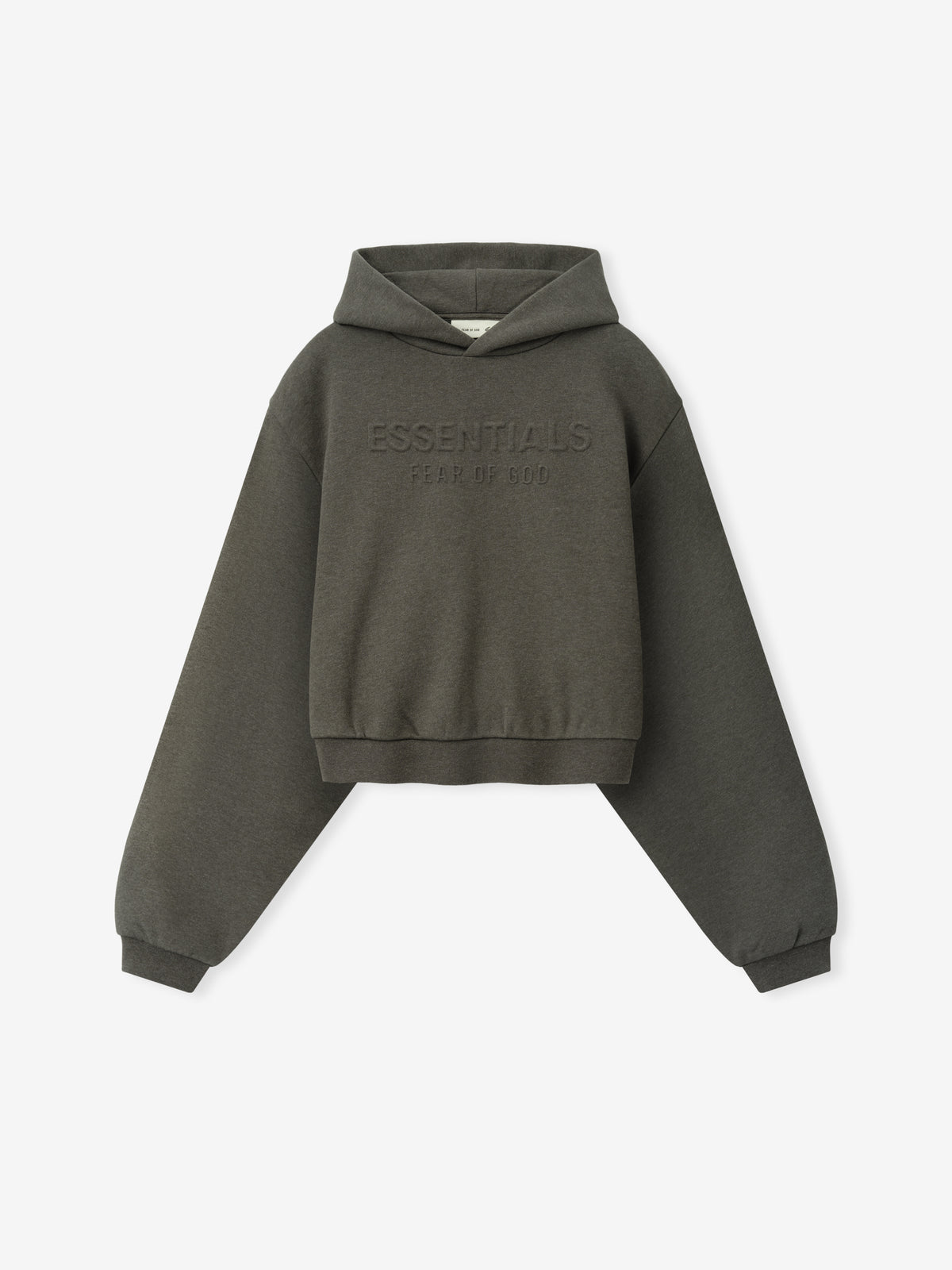 Womens Embossed FW26 Cropped Hoodie