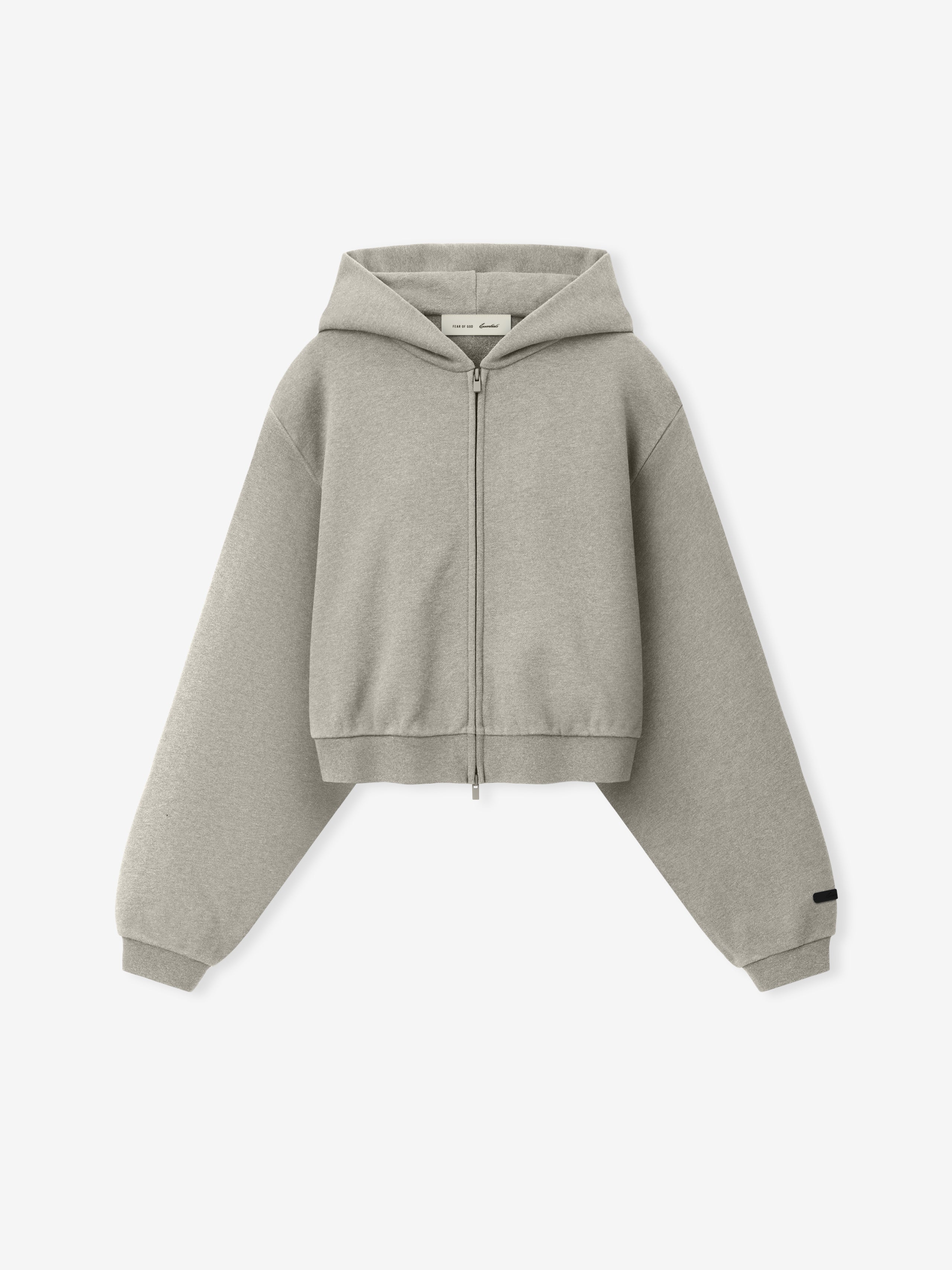 Womens Embossed FW26 Cropped Zip-Up Hoodie – Fear of God