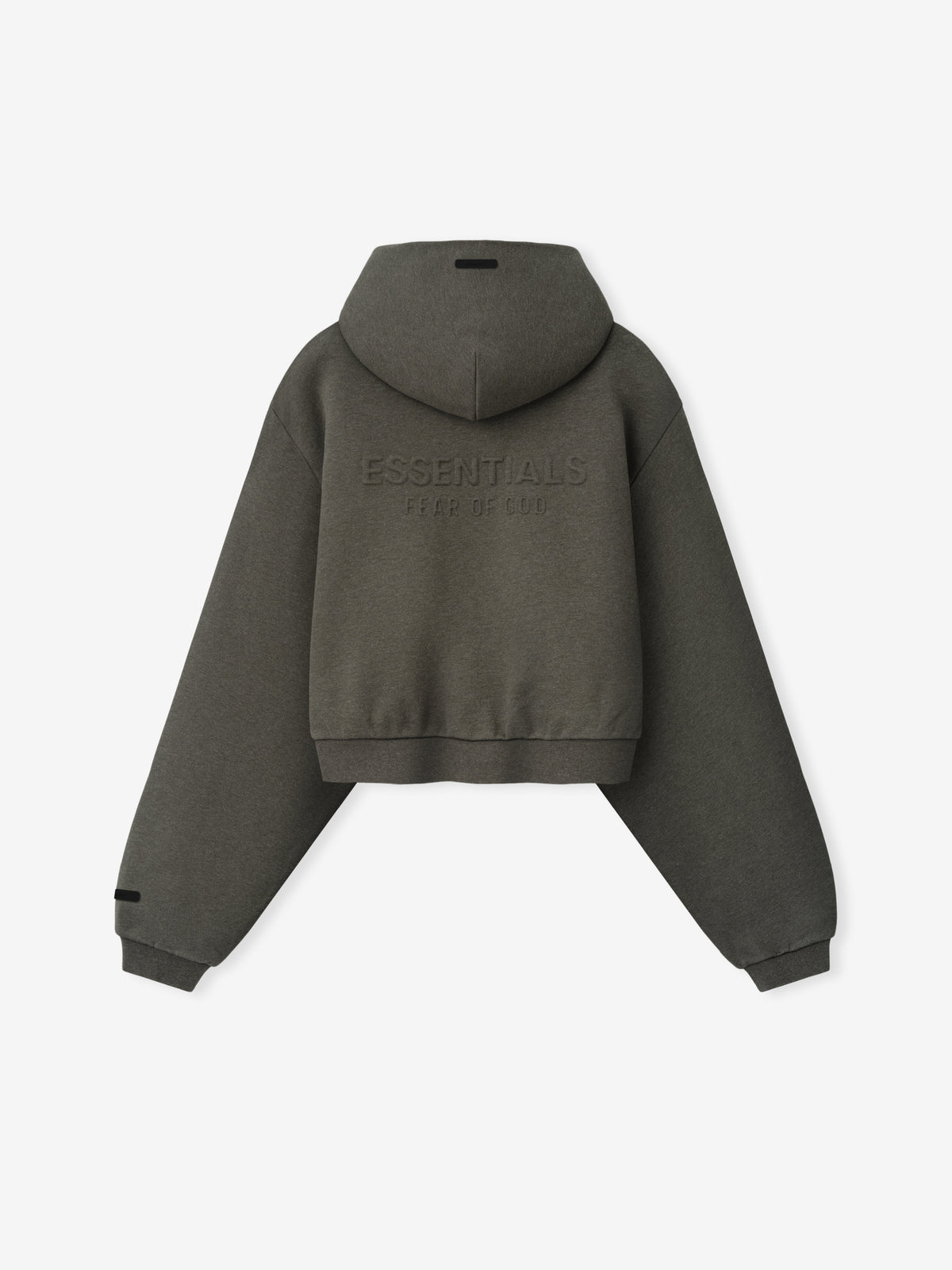 Womens Embossed FW26 Cropped Zip-Up Hoodie