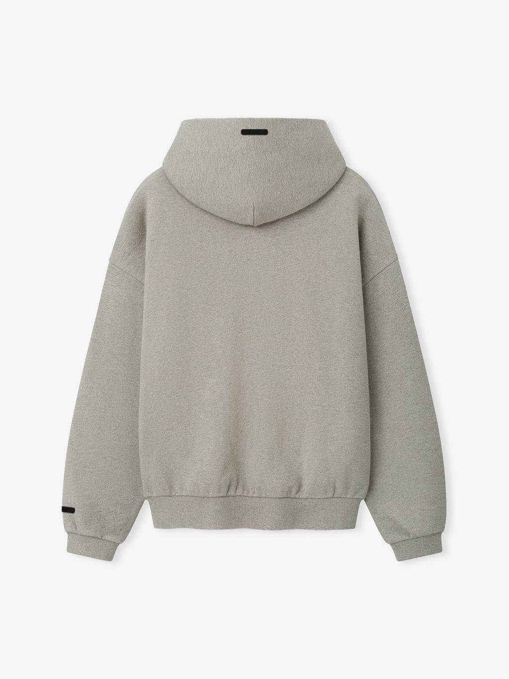 Embossed FW26 90s Relaxed Hoodie in gray shown from the back with an oversized hood long sleeves ribbed cuffs and hem on a white background