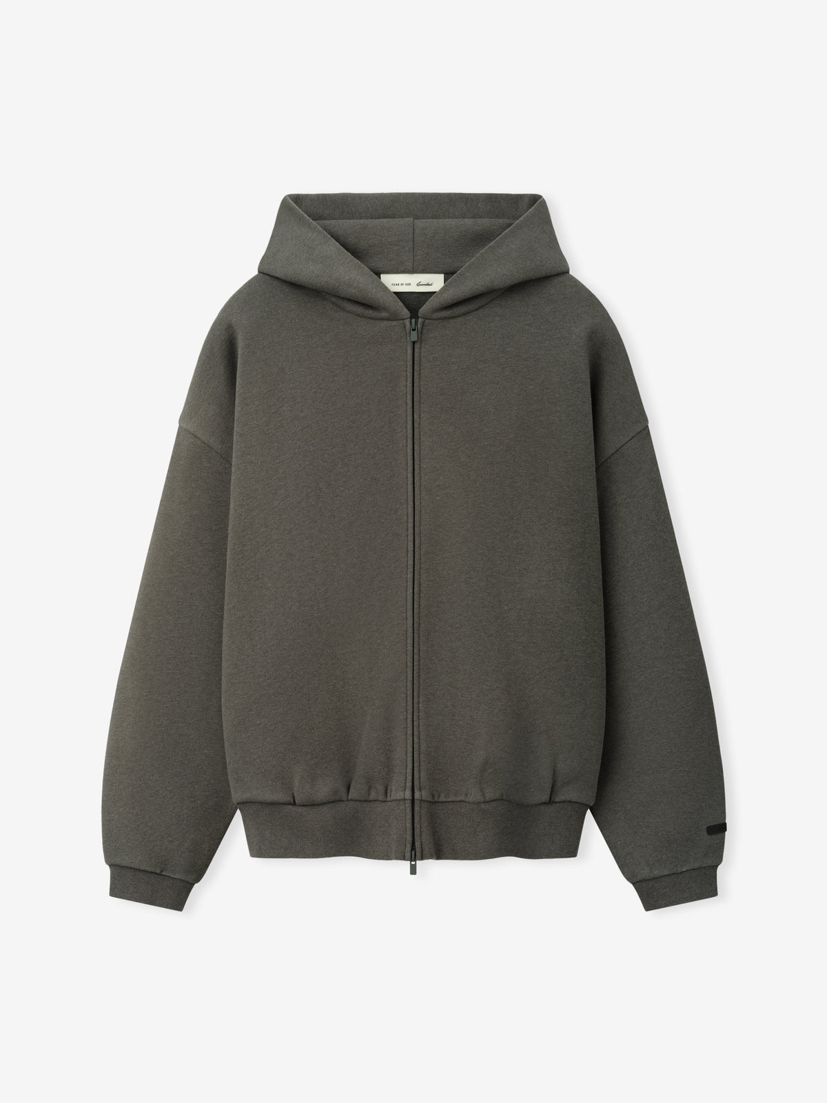 Embossed FW26 90s Relaxed Zip-Up Hoodie