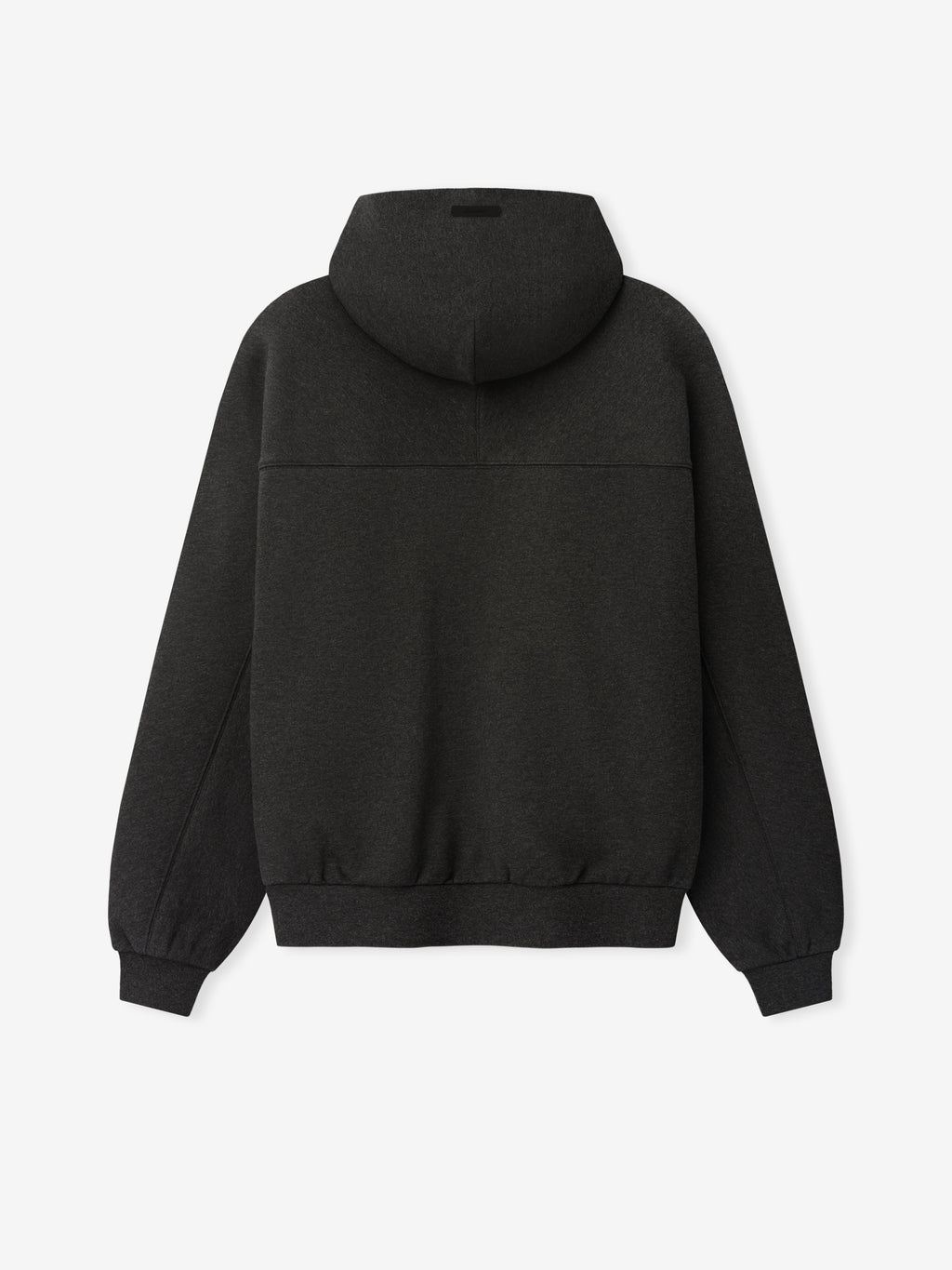 Falcons 90s Relaxed Hoodie in black shown from the back with hood ribbed cuffs and hem as a Tops product view