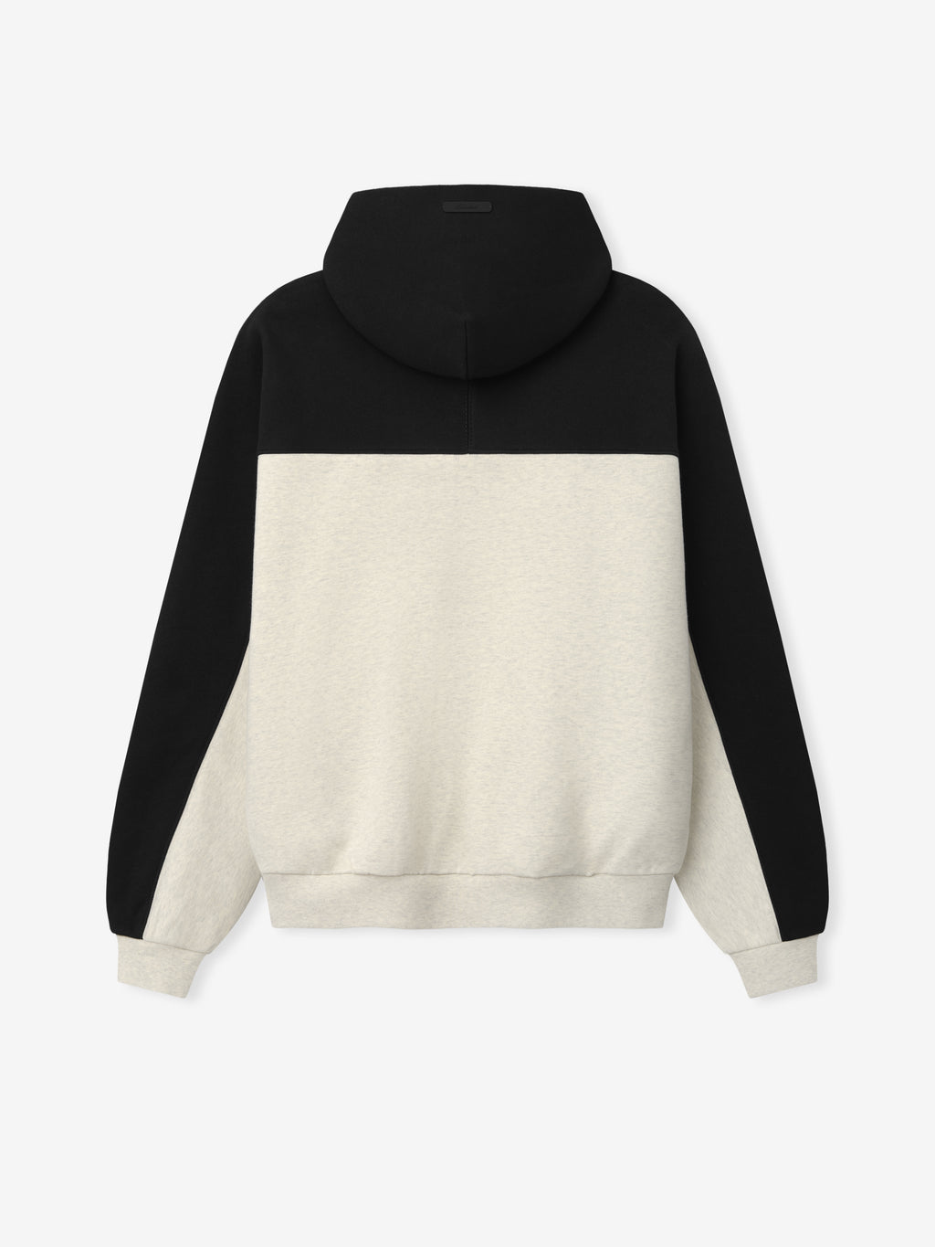 Raiders 90s Relaxed Hoodie in black and cream with a color blocked back hood ribbed cuffs and hem as a Tops product view