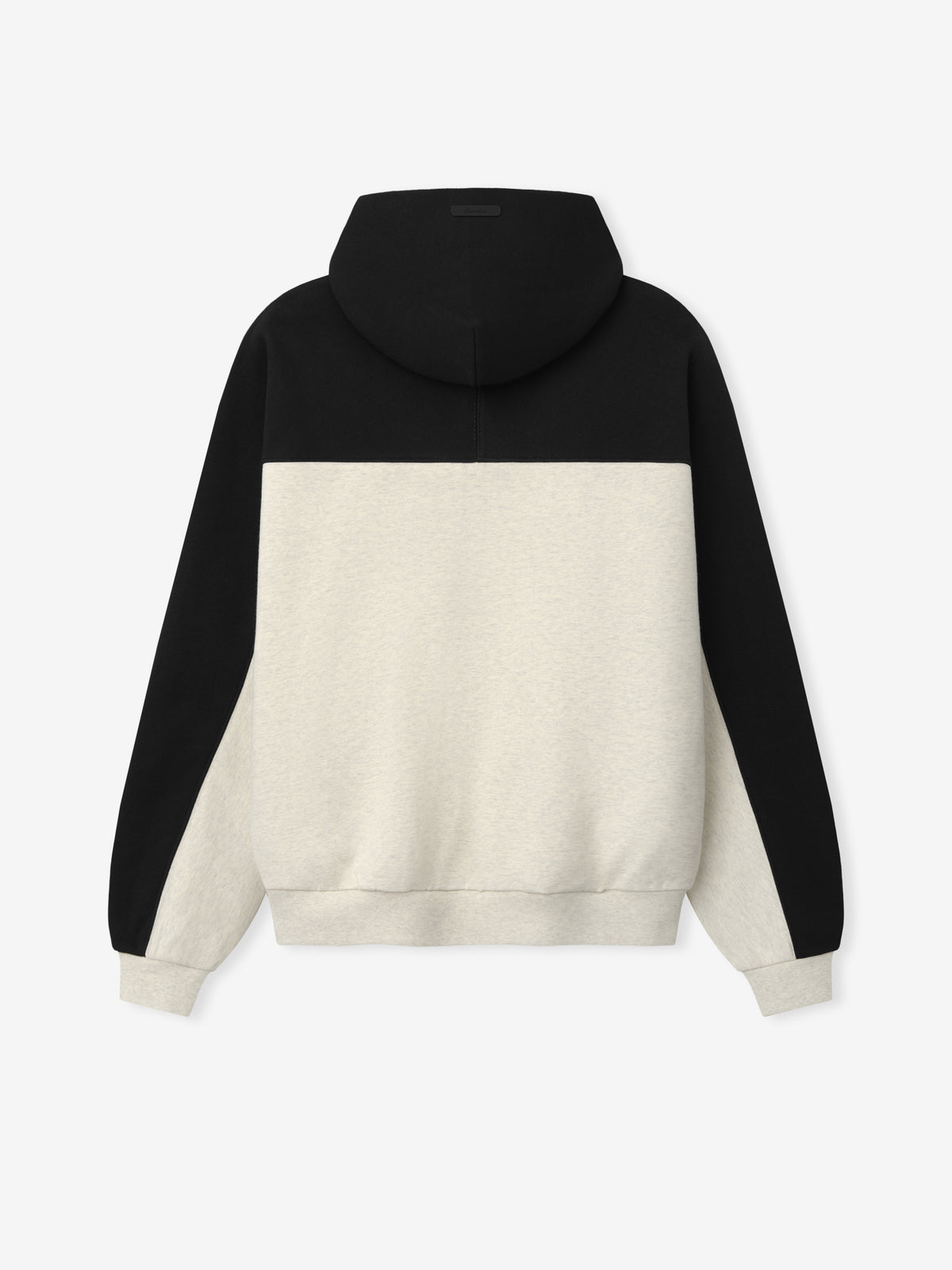 Raiders 90s Relaxed Hoodie in black and cream with a color blocked back hood ribbed cuffs and hem as a Tops product view