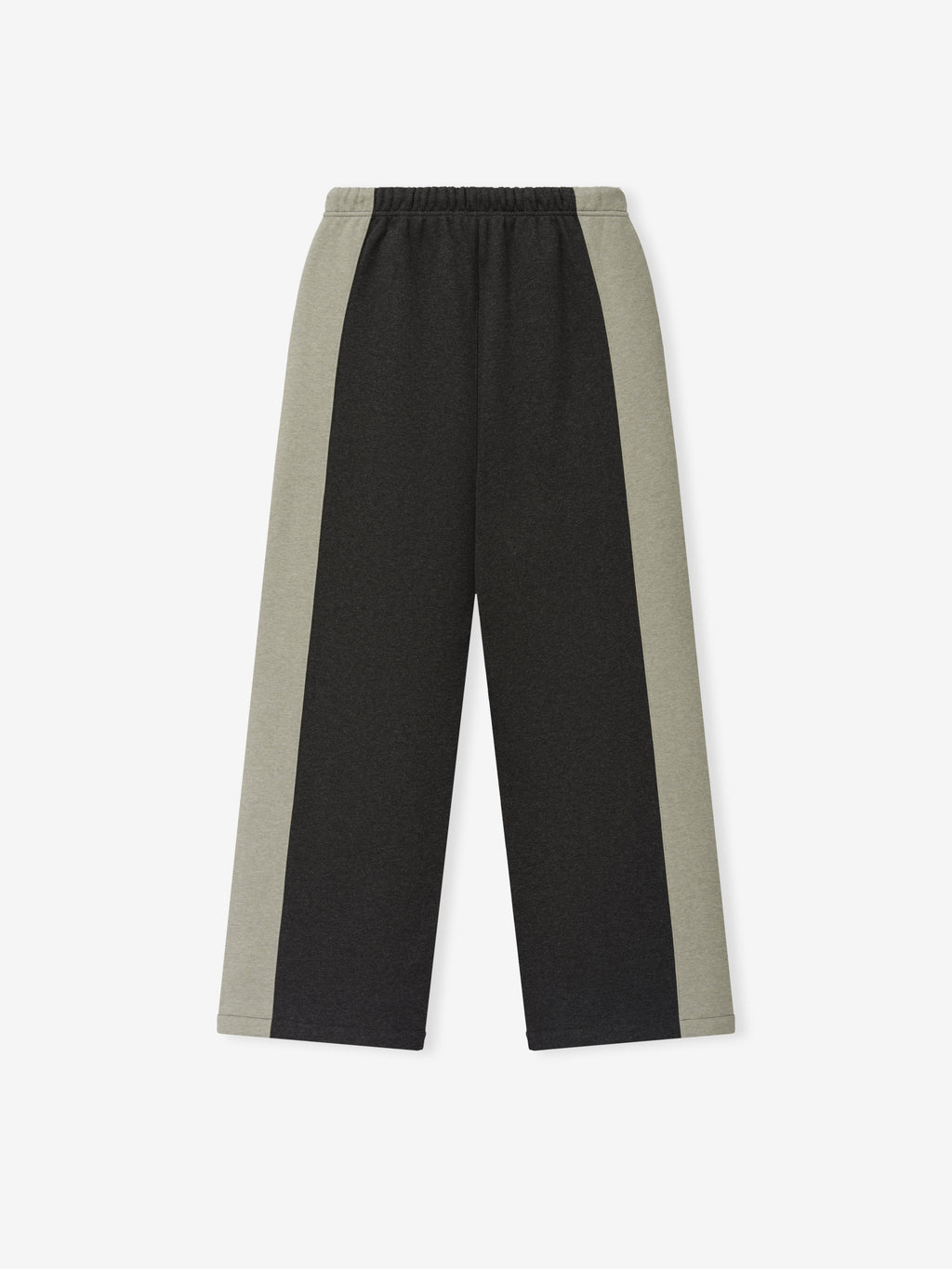 Falcons Lounge Sweatpant in black fleece with contrasting gray side panels elastic waistband and relaxed straight leg fit shown as a Bottoms product view