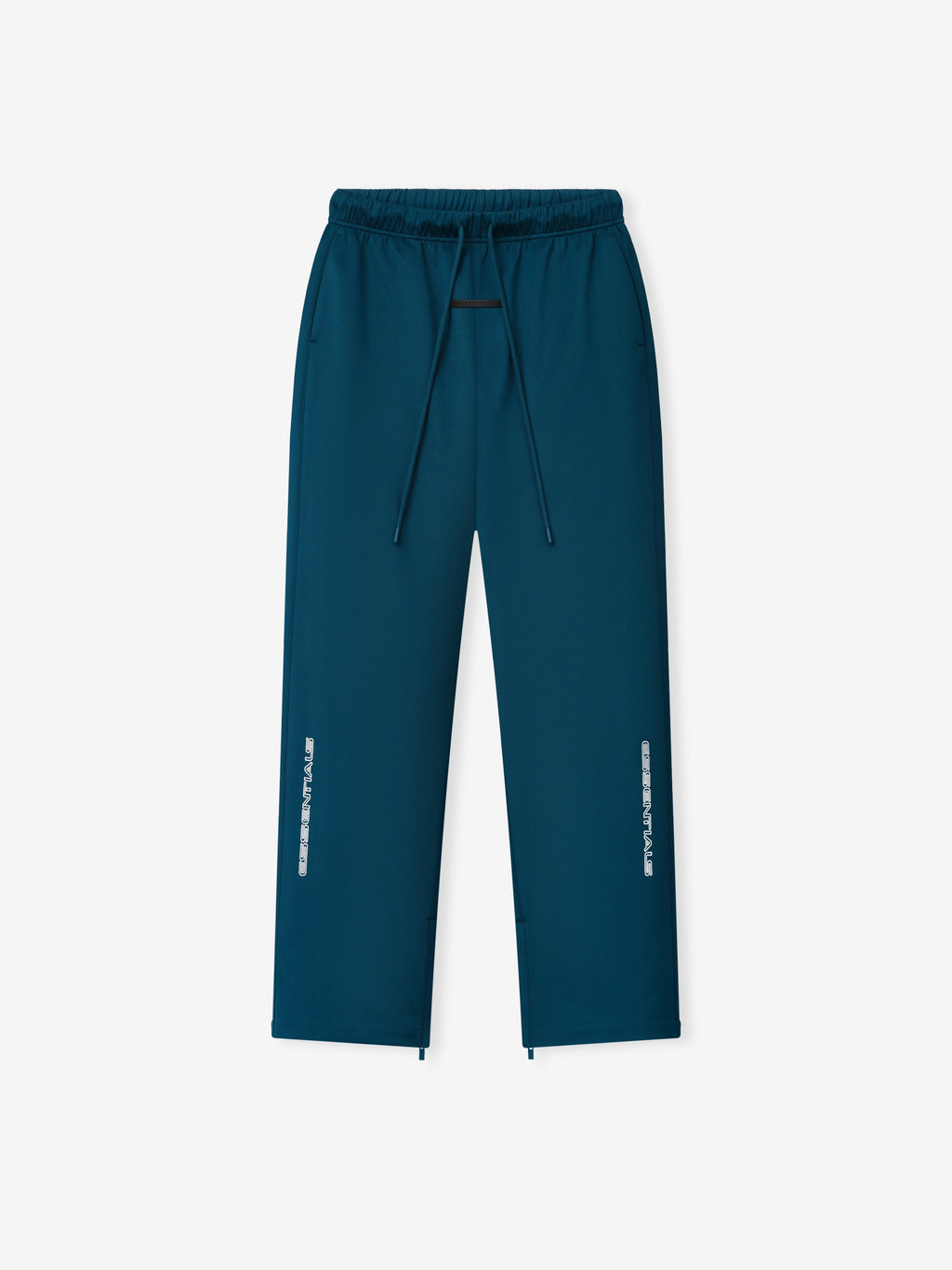 Tricot Classic Trackpant in deep teal with an elastic drawstring waistband straight leg fit and vertical white logo details displayed against a light background as Bottoms
