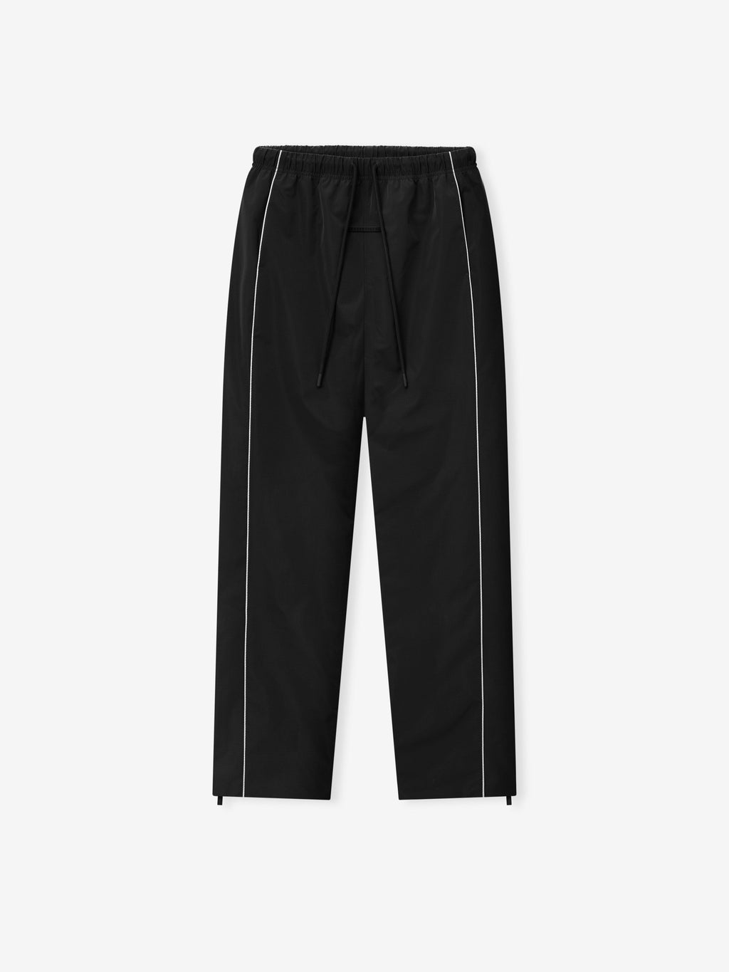 Ripstop Classic Track Pant in black with white side piping elastic waistband drawcord and straight legs displayed against a light background as Bottoms