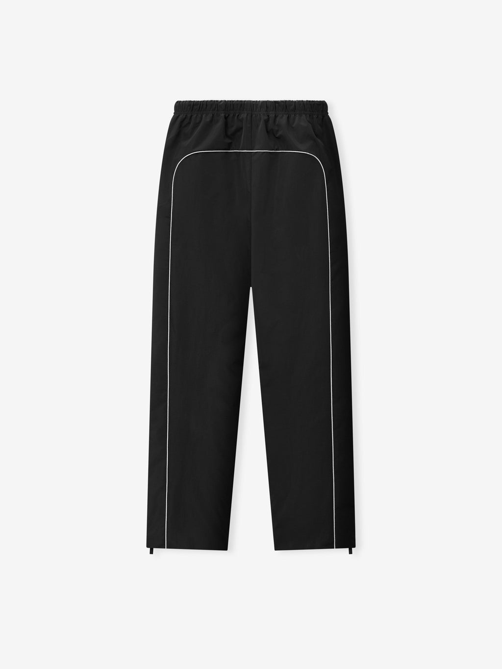 Ripstop Classic Track Pant in black with white piping elastic waistband and straight leg silhouette displayed against a light background as Bottoms