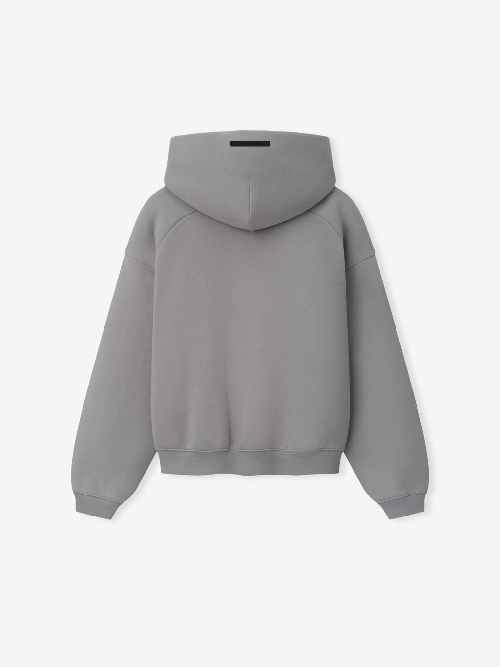 Kids Classic Raglan Hoodie in grey viewed from the back with a hood raglan sleeves ribbed cuffs and hem displayed flat as Tops