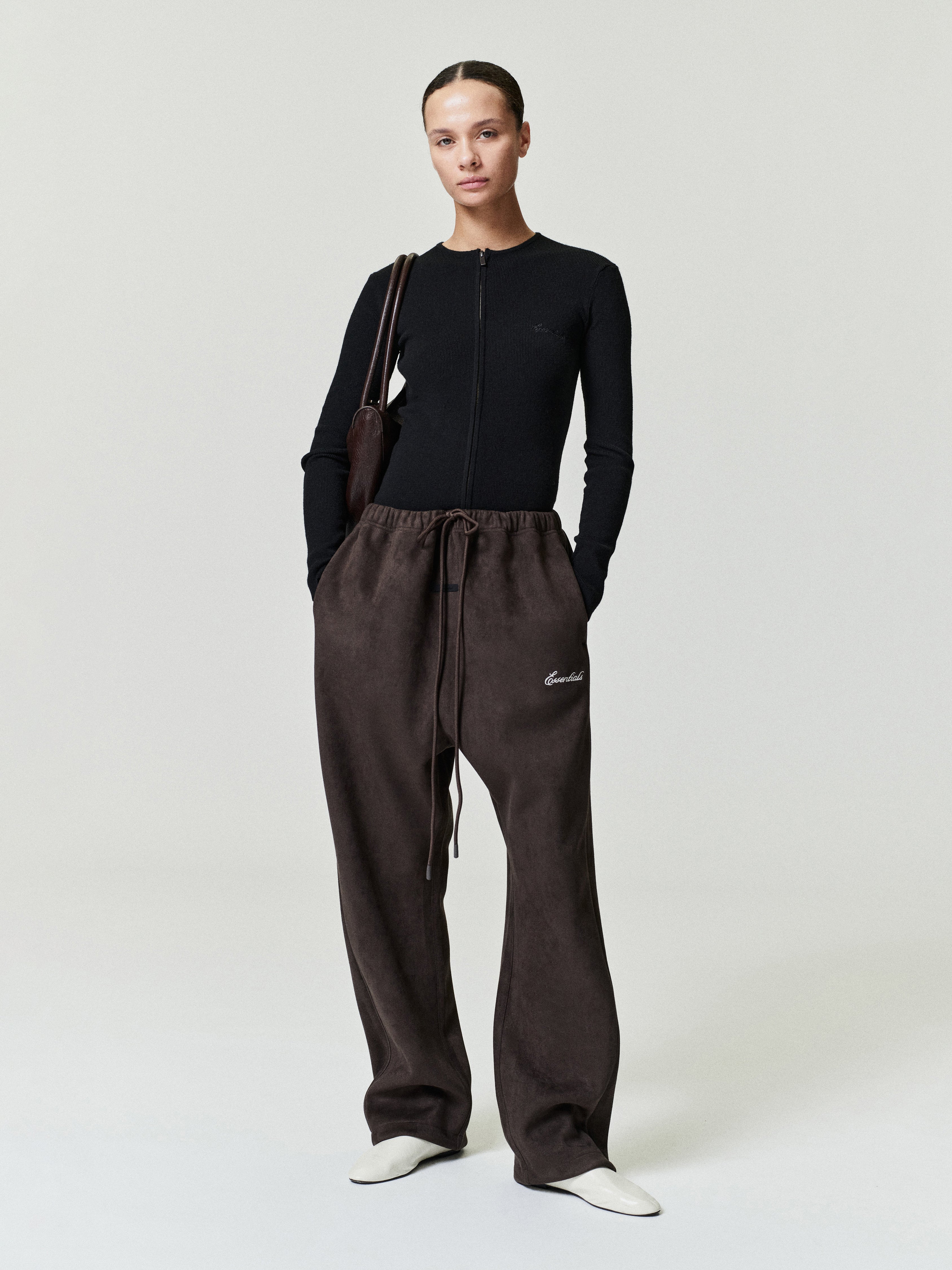 Womens Signature Rib Knit Fitted Long Sleeve Zip Up Tee – Fear of God