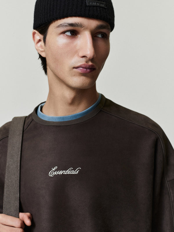 Suede Fleece Signature Modern Crewneck Sweatshirt view 1