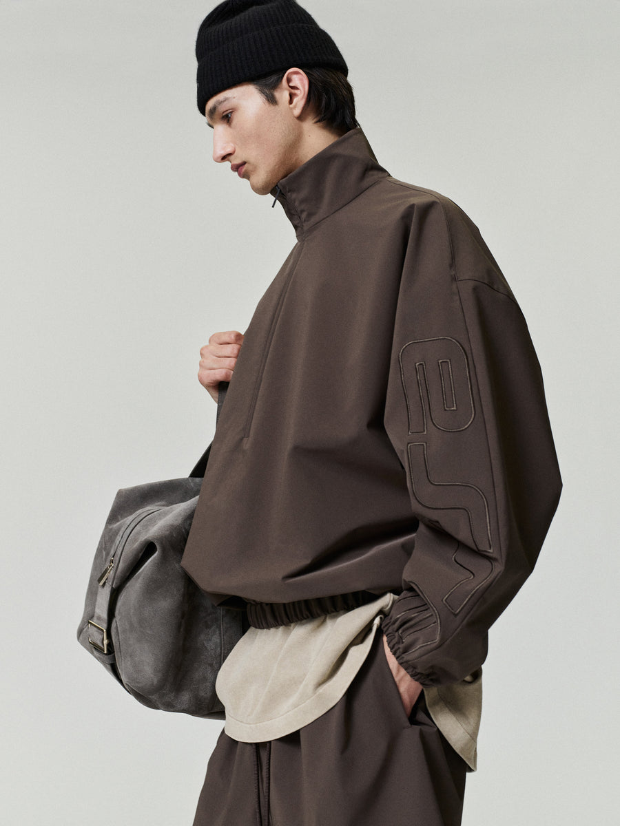 Active Trace Half Zip Track Jacket Brown / XS view 1