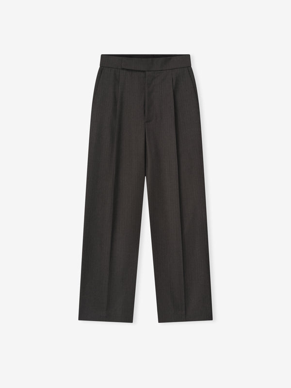 Wool Straight Leg Trouser