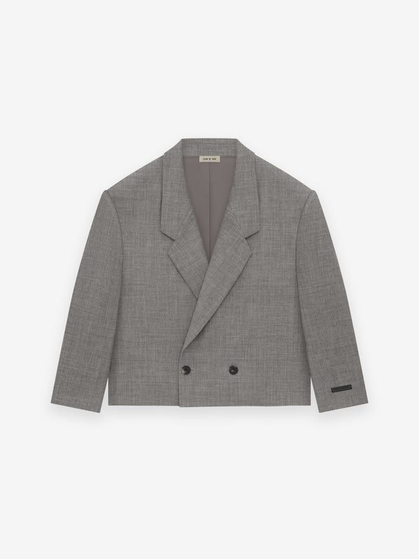 Brushed Wool Cashmere Lapelless Blazer