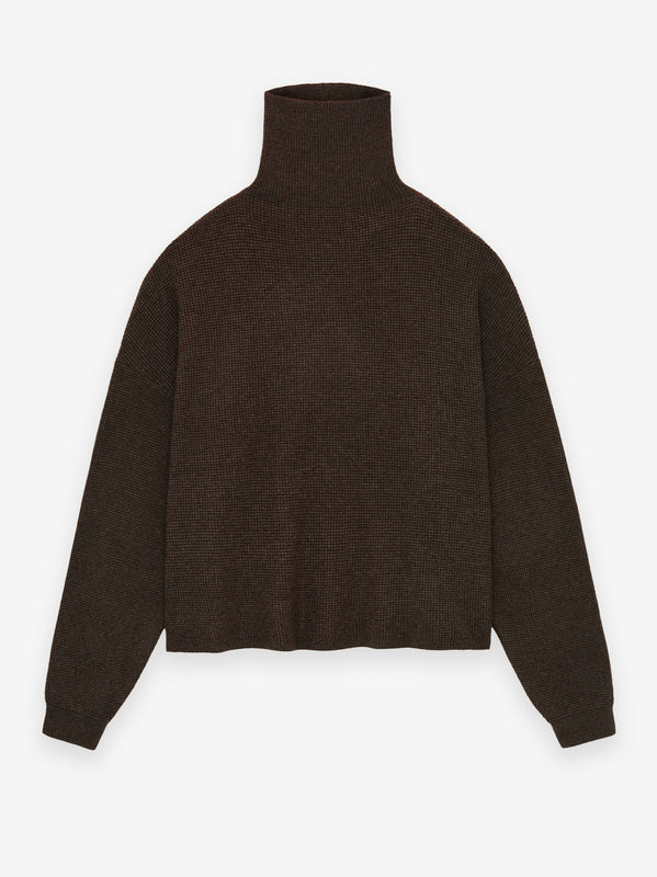 Womens Waffle Turtleneck