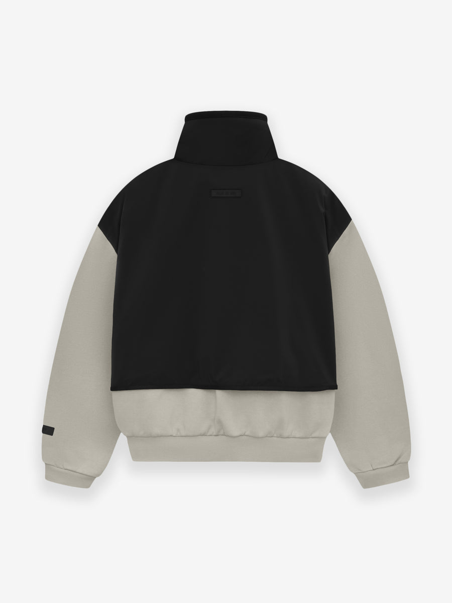 ESSENTIALS Nylon Fleece Mockneck Sweater in Seal/ Jet Black | Fear of God