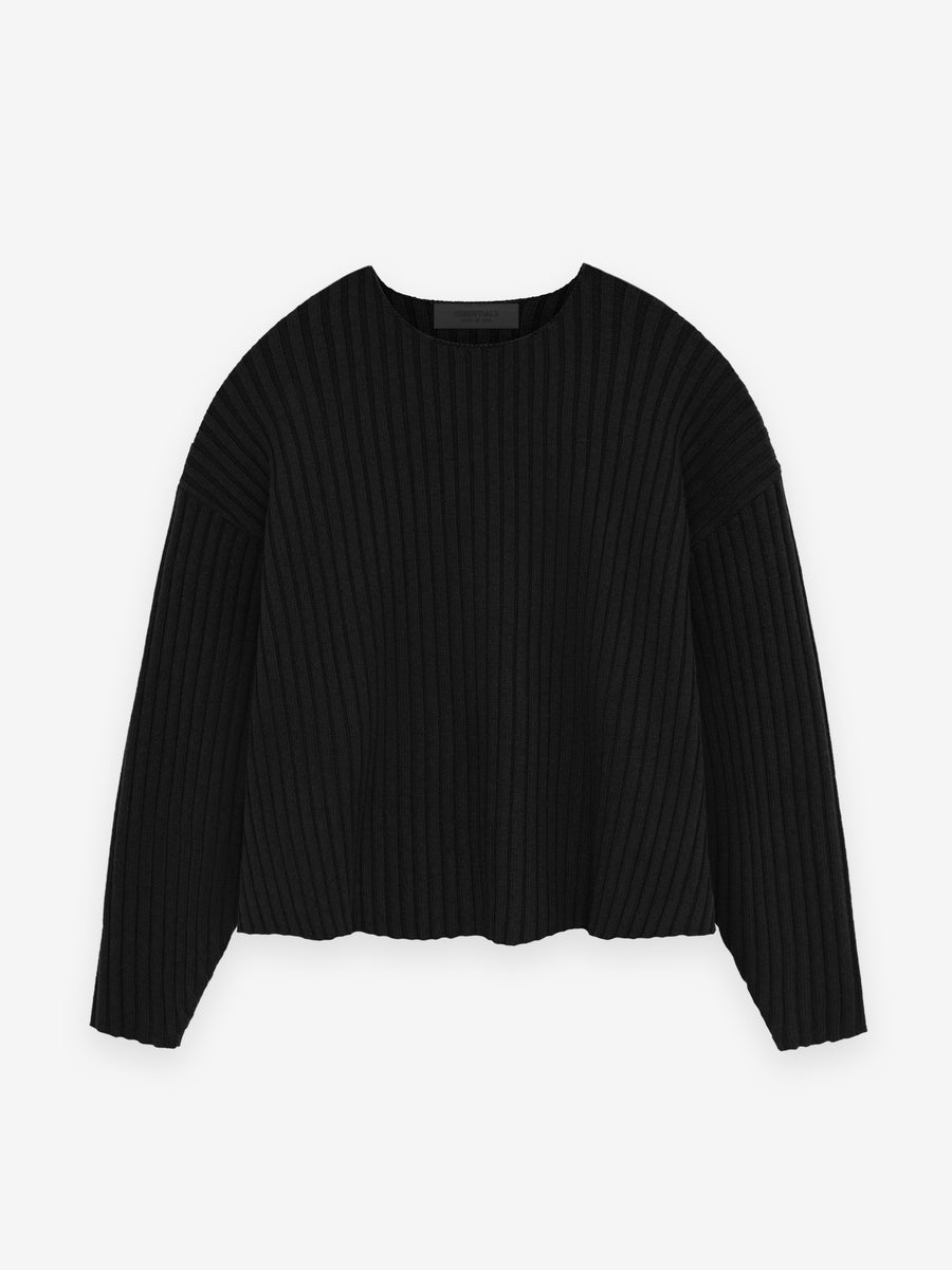 Black Essential Ribbed Sweater X36102, LASCANA