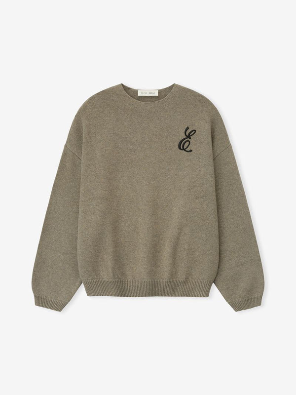 Embroidered Merino Crewneck Sweater