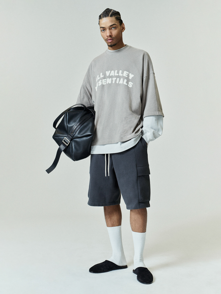 ショートパンツ fear of god basketball shorts grey XL Fleece Cargo Basketball Short – Fear of God