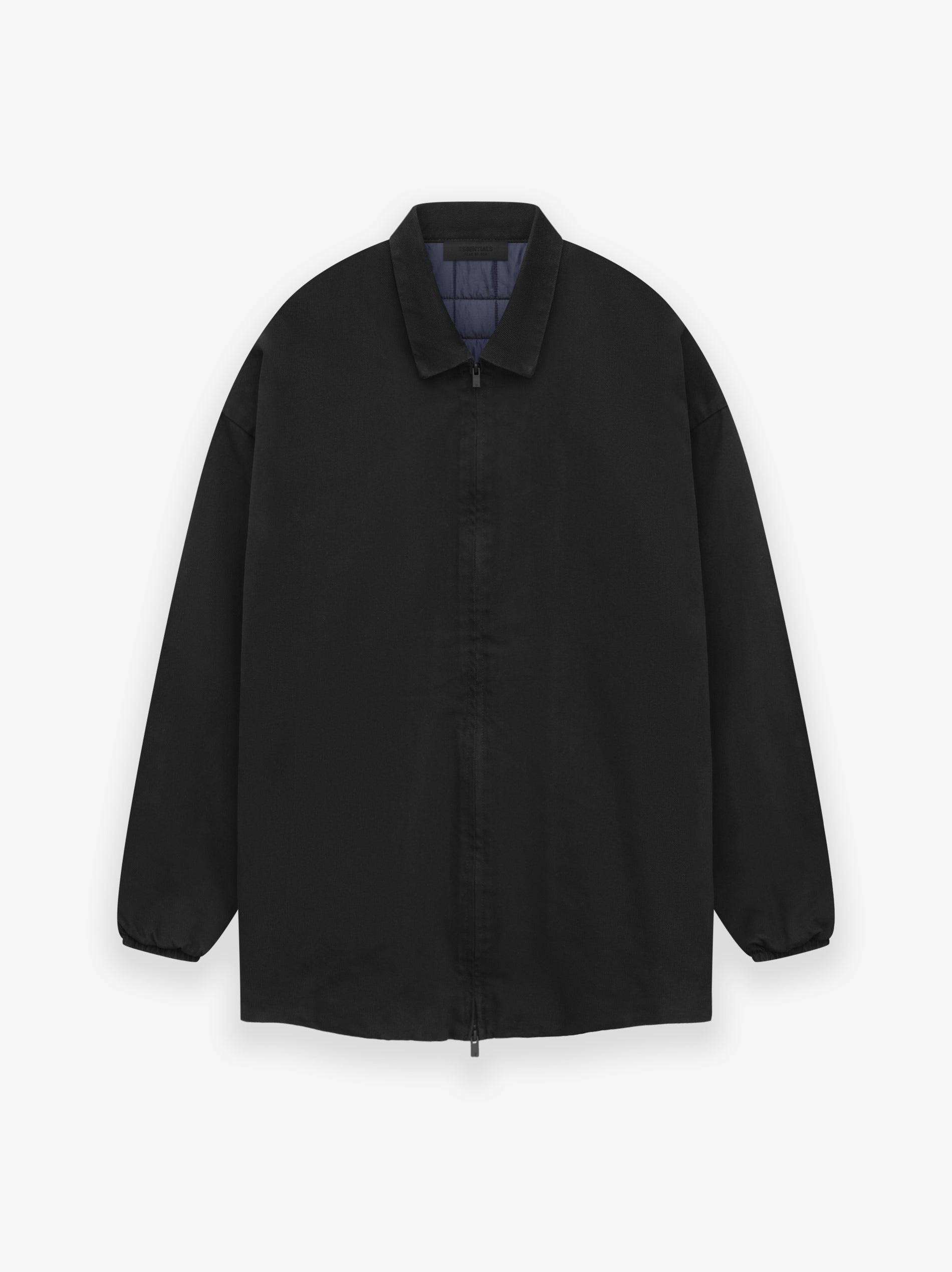 ESSENTIALS Filled Shirt Jacket in Overdye Black Denim | Fear of God