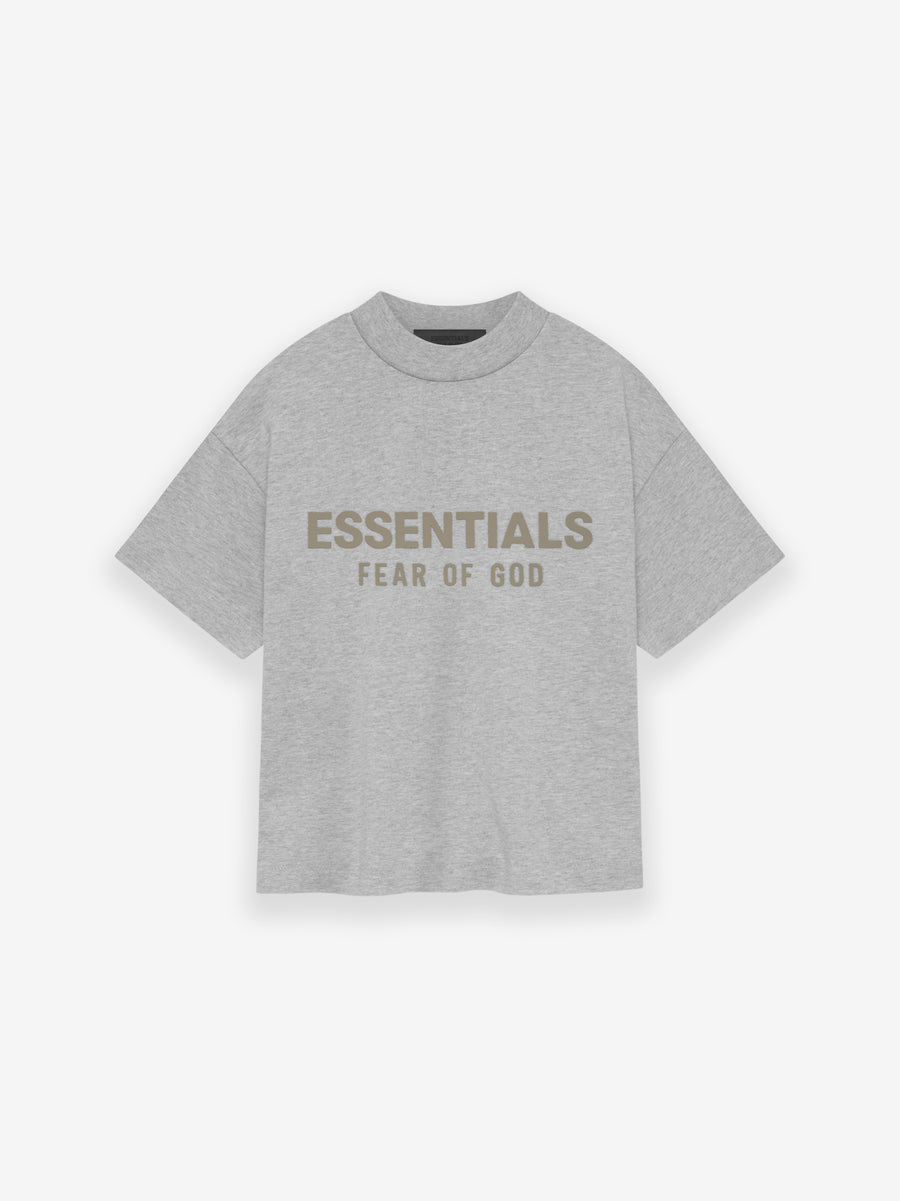 ESSENTIALS Kids Crewneck T-shirt in Light Heather Grey | Fear of God
