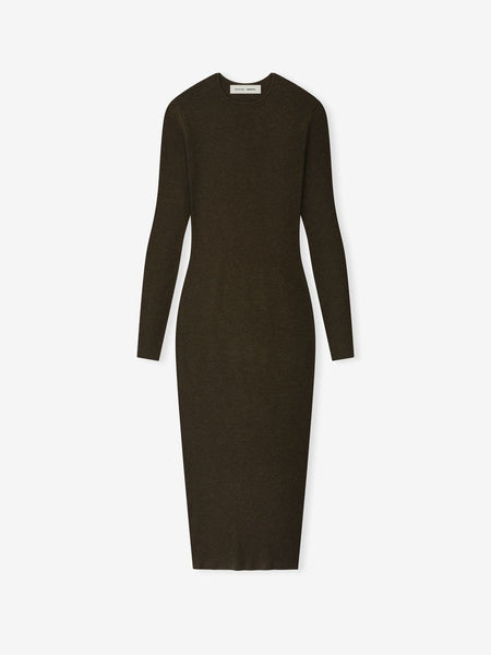 Womens Rib Long Sleeve Dress