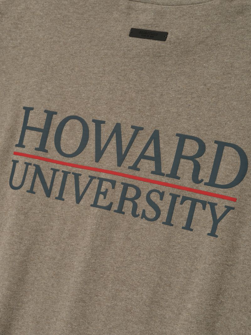 Close-up of brown Howard University 90s Tee with bold black text and red underline detail sNx-3z7g.jpg gallery 0