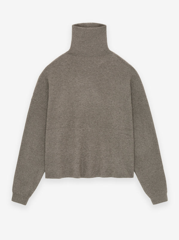 Womens Waffle Turtleneck
