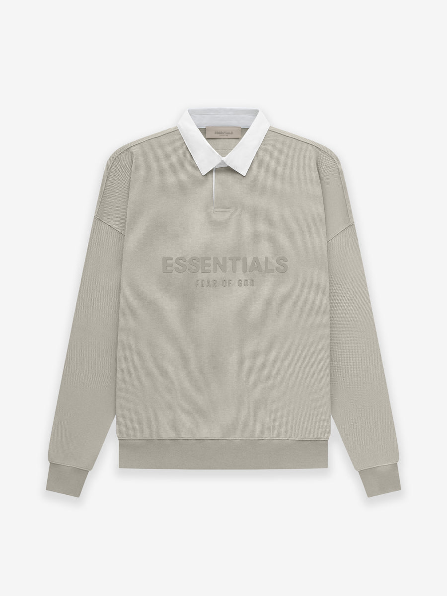 ESSENTIALS Waffle Henley Rugby in Seal | Fear of God