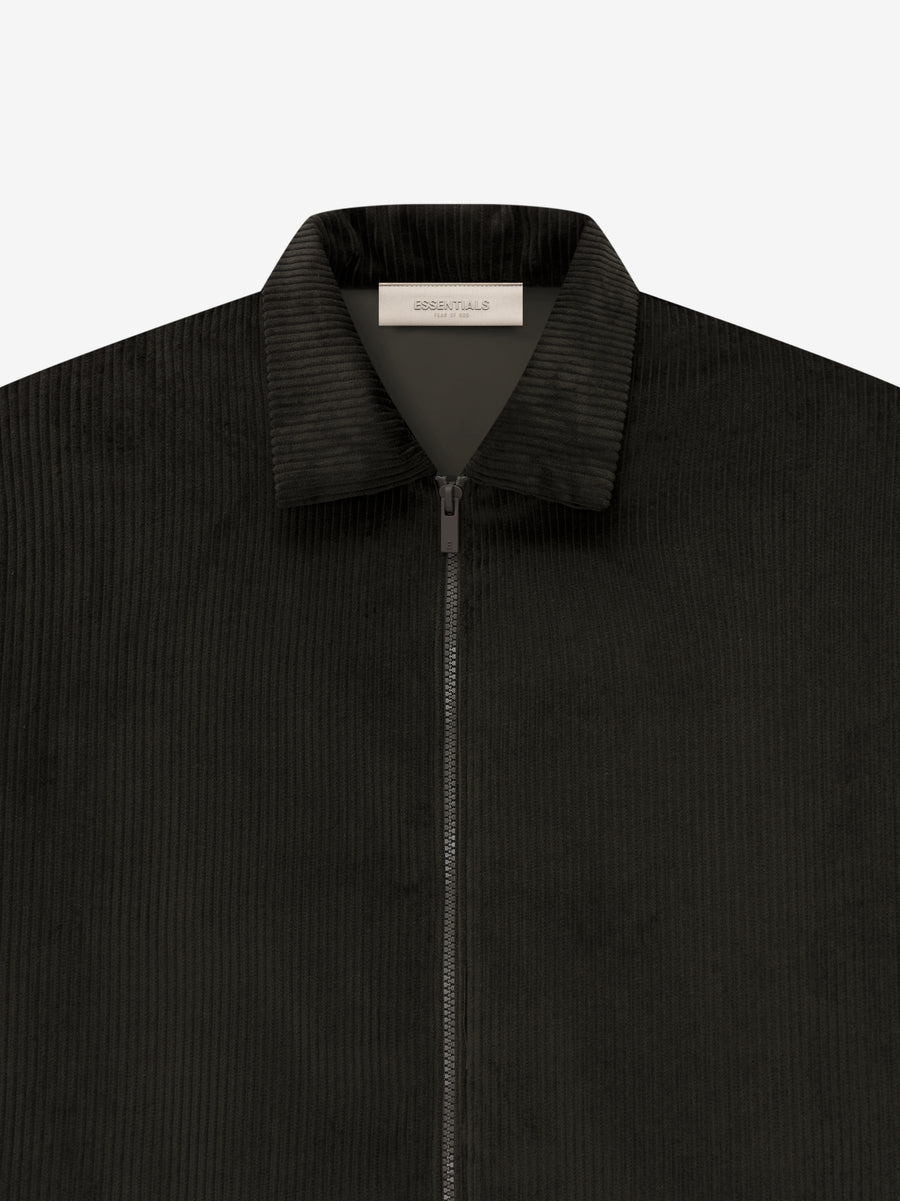 ESSENTIALS Corduroy Shirt Jacket in Off-Black | Fear of God