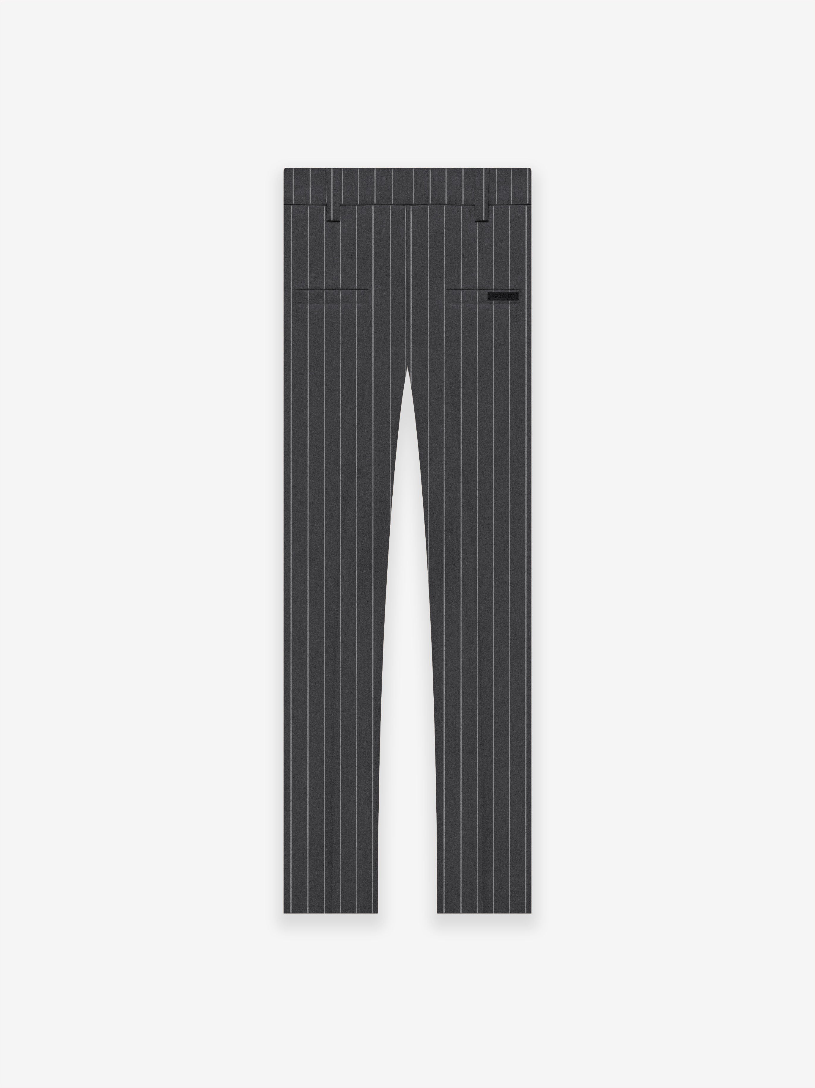 SEVENTH COLLECTION Double Pleated Trouser in Charcoal/White 