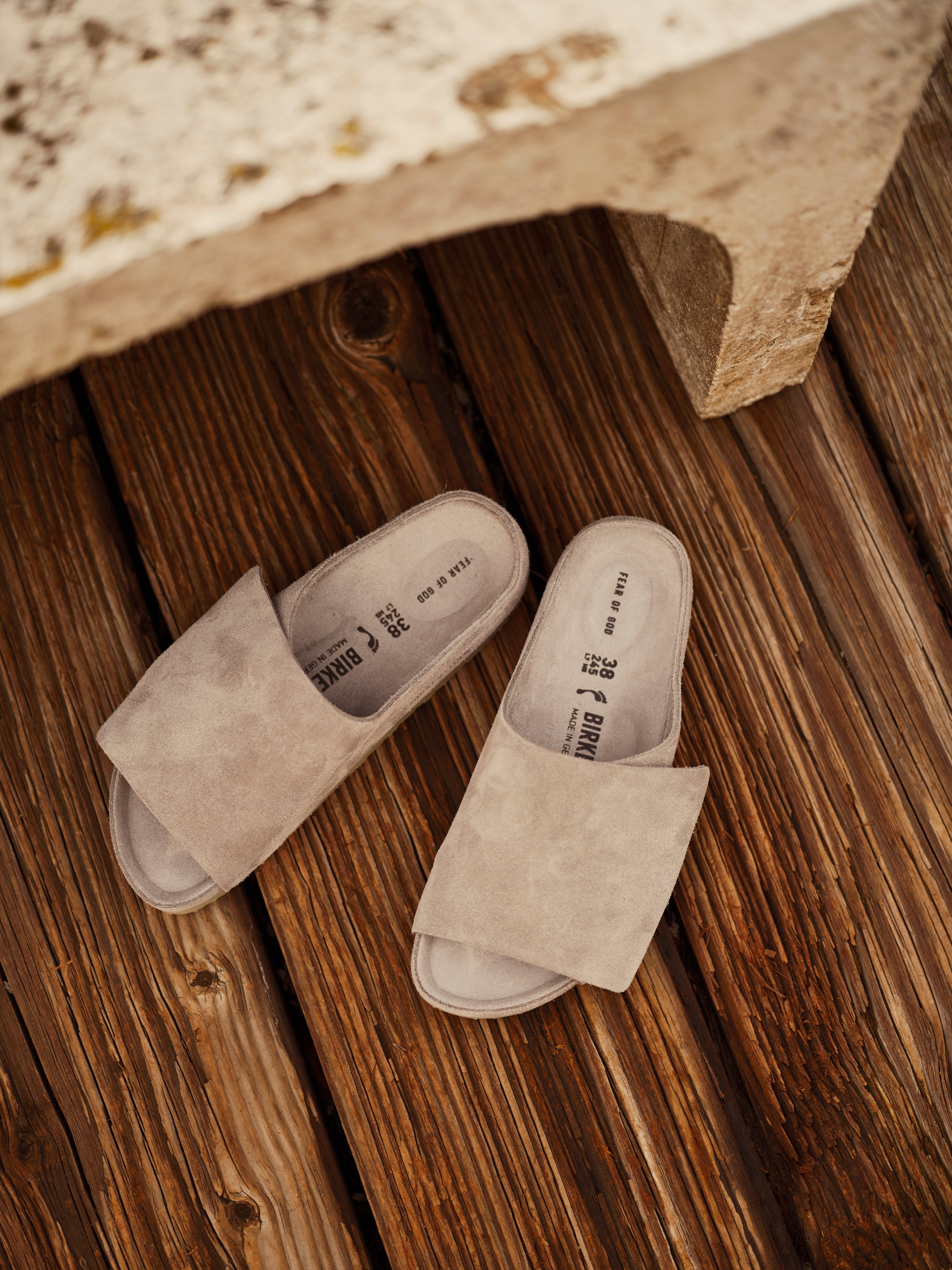 BIRKENSTOCK Fear of God Los Feliz Suede in Cement | Fear of God 