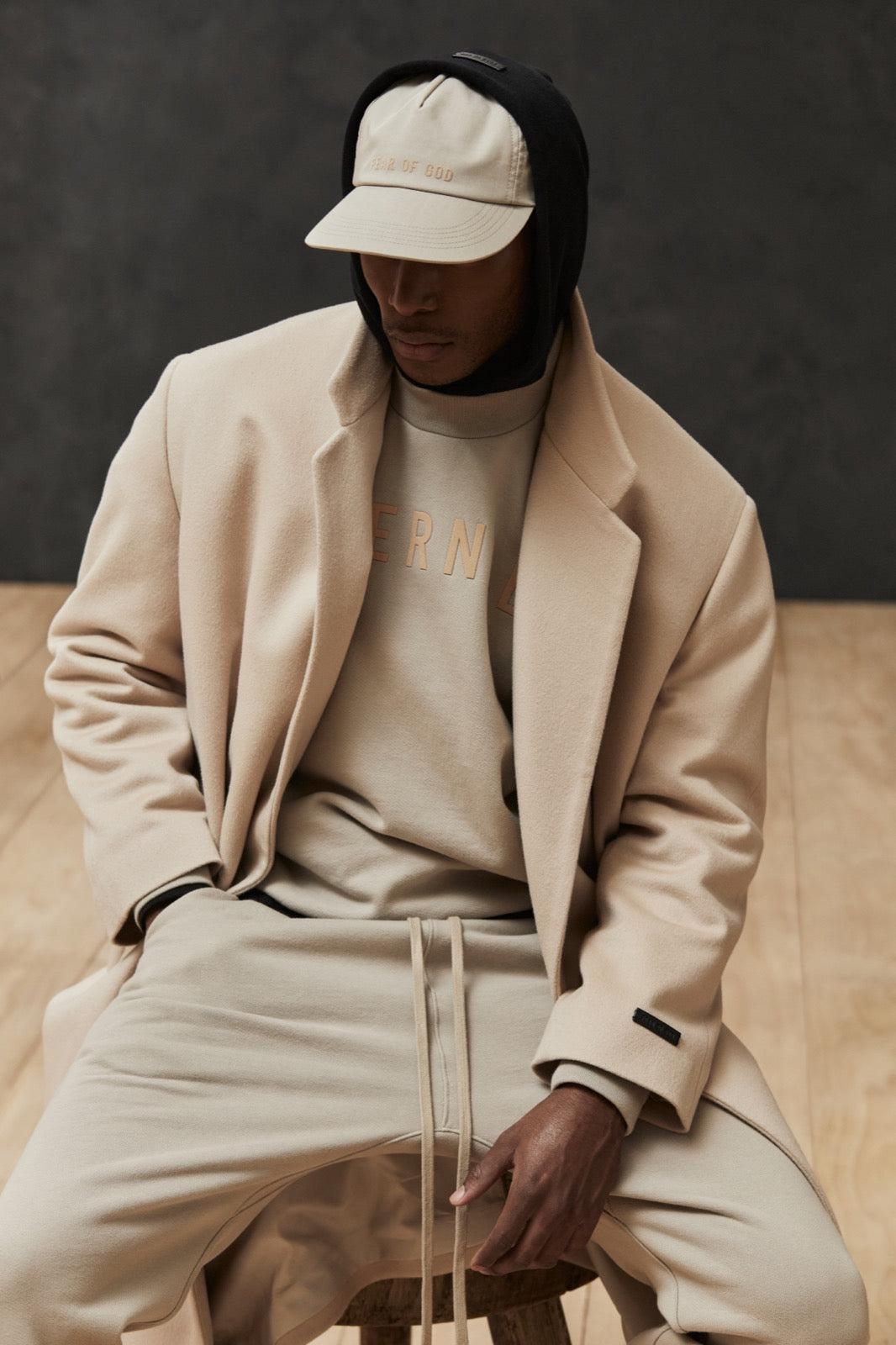 Fear of God Eternal Wool Overcoat in Beige | Fear of God