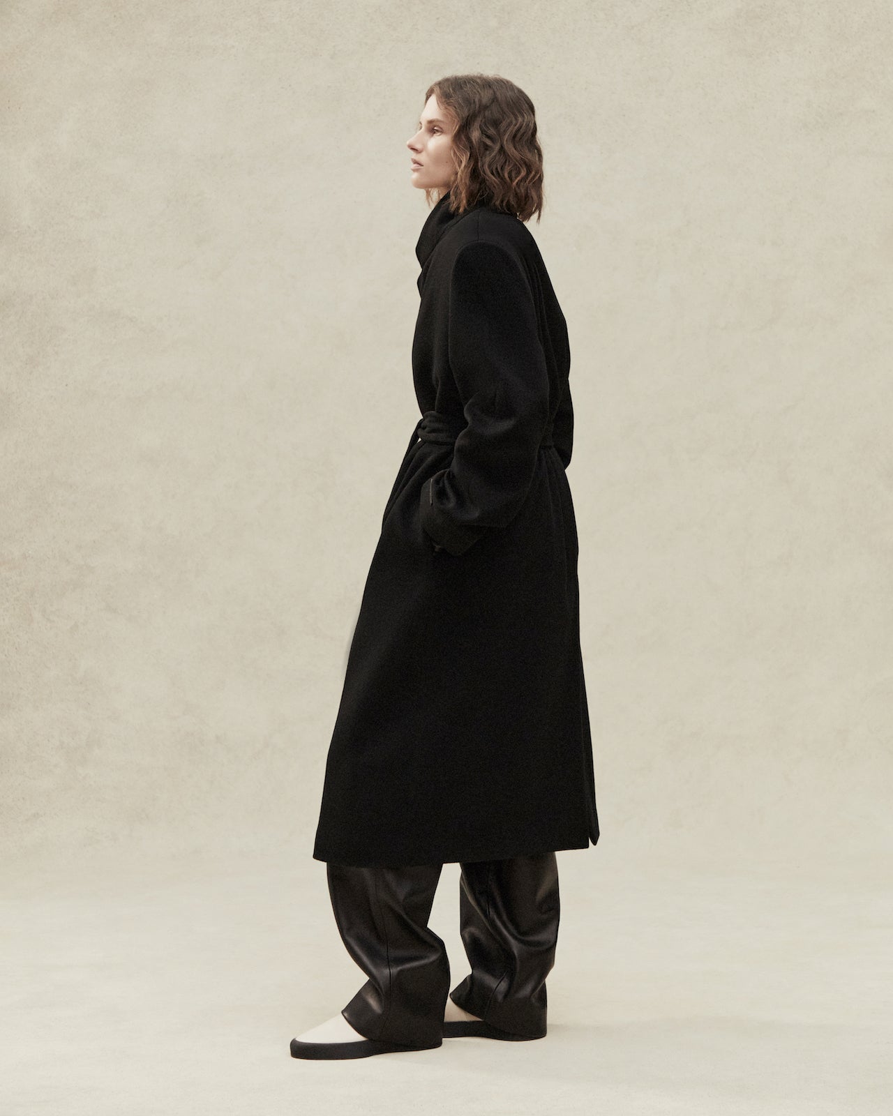 Fear of God Eternal Wool Overcoat in Black Heather | Fear of God