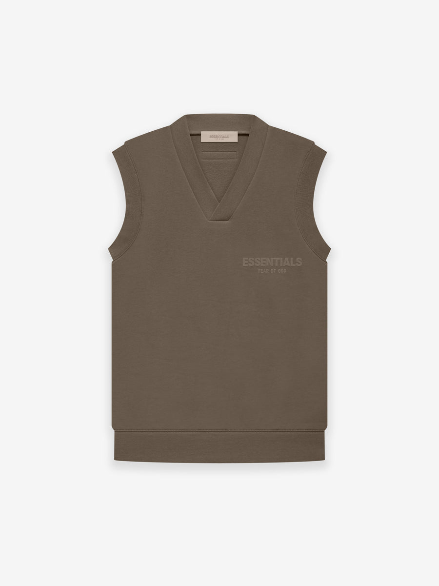 ESSENTIALS Womens V Neck Vest in Wood | Fear of God