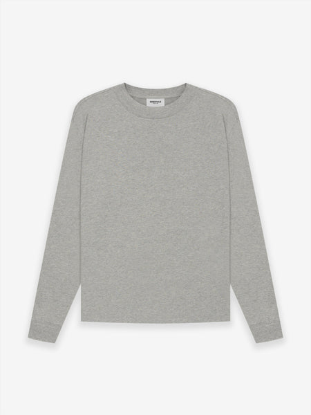 ESSENTIALS Long Sleeve Tee in Dark Heather Oatmeal | Fear of God